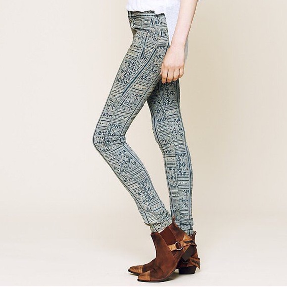 Free People Isla Printed Skinny Jeans (Size 26) - Picture 2 of 5